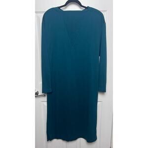 Impromptu Vintage Long Sleeve Shoulder Pad Dress Green Women Size L T Style 3711